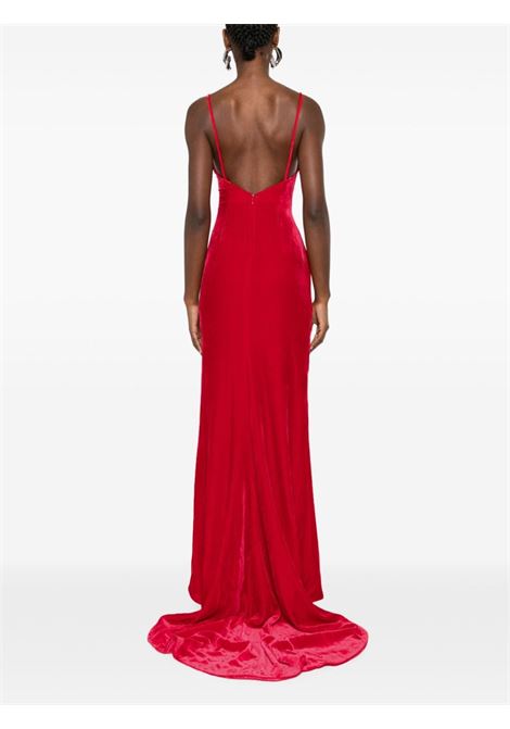 Abito da sera con fiocchi in velluto rosso Alessandra Rich - donna ALESSANDRA RICH | FABX3819F41581637